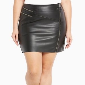 Faux leather skirt